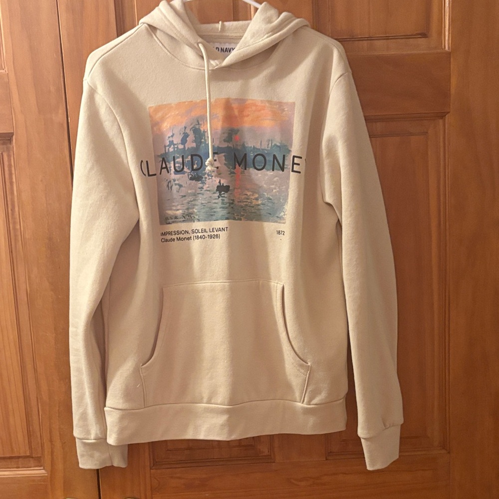 Hey Artist lovers: Old Navy Beige Hoodie with Claude Monet Design